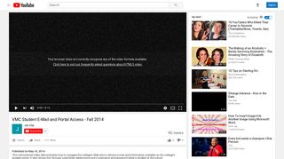 VMC Student E-Mail and Portal Access - Fall 2014 - YouTube
