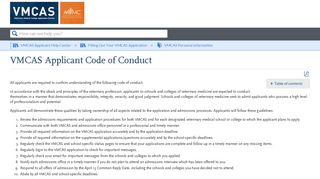 VMCAS Applicant Code of Conduct - Liaison International