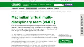 Macmillan virtual multi-disciplinary team (vMDT) - Macmillan Cancer ...