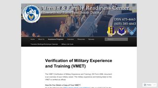 Verification of Military Experience and Training (VMET) | Airman ...