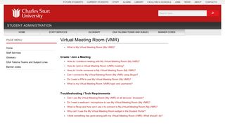 Virtual Meeting Room (VMR) - Student Administration