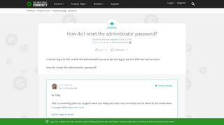 How do I reset the administrator password? | Green Circle Community