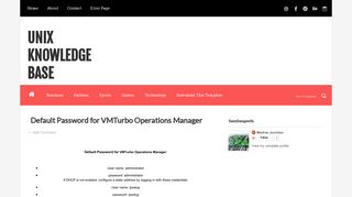 Default Password for VMTurbo Operations Manager | Unix ...