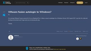 VMware fusion autologin to WIndows? - Experts Exchange