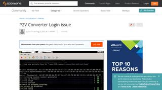 P2V Converter Login issue - VMware Forum - Spiceworks Community