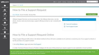 VMware - How to File a Support Request Online