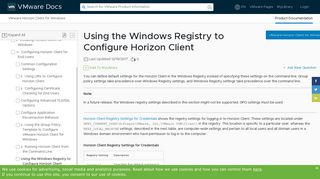 Using the Windows Registry to Configure Horizon Client - VMware Docs