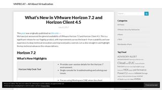 What's New in VMware Horizon 7.2 and Horizon Client 4.5 - VMPRO.AT