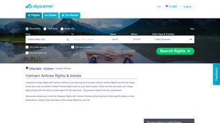 Vietnam Airlines Flights: Vietnam Airlines Tickets & Deals | Skyscanner