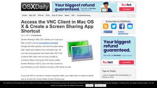 Access the VNC Client in Mac OS X & Create a Screen Sharing App ...