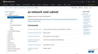 az network vnet subnet | Microsoft Docs