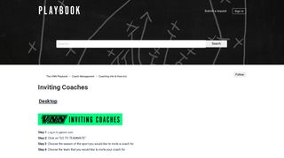 Inviting Coaches – The VNN Playbook