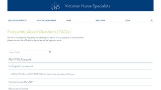 My VNS Account - Victorian Nurse Specialists VNS Nursing Agency