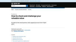 How to check and challenge your rateable value - GOV.UK