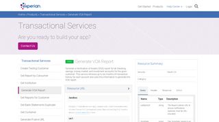 Transactional Services | Experian Developer Portal