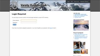Login Required - Varsity Outdoor Club
