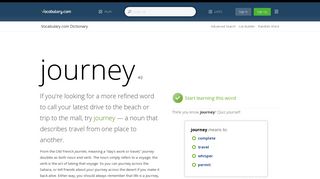 journey - Dictionary Definition : Vocabulary.com
