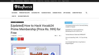 [Updated] How to Hack Vocab24 Prime Membership (Price Rs. 999 ...