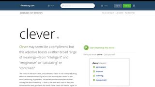 clever - Dictionary Definition : Vocabulary.com