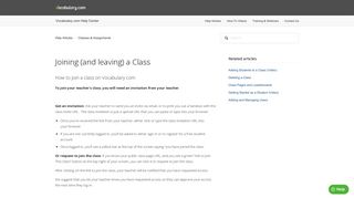 Joining (and leaving) a Class – Vocabulary.com Help Center