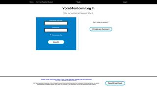 Log In - Vocab Test