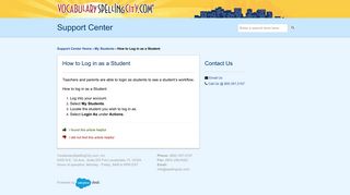 VocabularySpellingCity | How to Log in as a Student