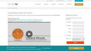 Vocera Minute: Log In and Log Out | Vocera