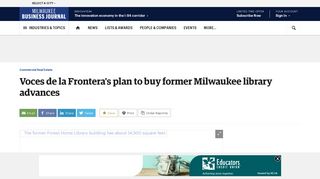 Voces de la Frontera's plan to buy former Milwaukee library advances ...