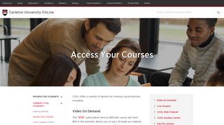 Access Your Courses - Carleton University OnLine