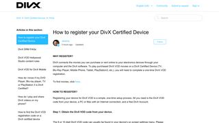 How to register your DivX Certified Device – DivX