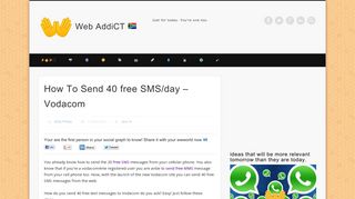 Vodacom4me + Vodacom = 40 free SMS per day - Web AddiCT