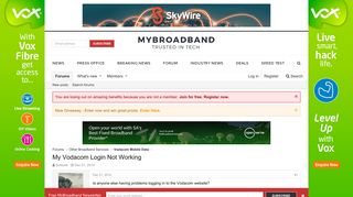 My Vodacom Login Not Working | MyBroadband