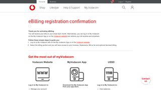 Activate eBilling - Vodacom