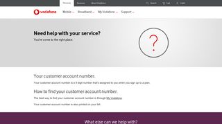 Your Customer Account Number | Vodafone Australia