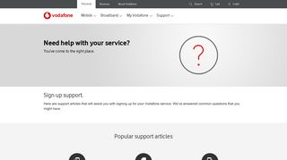 Sign Up Support | Vodafone Australia