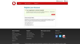 My Vodafone - Register your Account