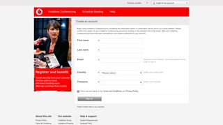 Vodafone Conferencing - Create an account