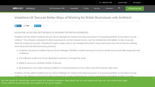 Vodafone UK Secures Better Ways of Working for ... - VMware AirWatch
