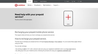 Recharging Your Prepaid Service | Vodafone Australia