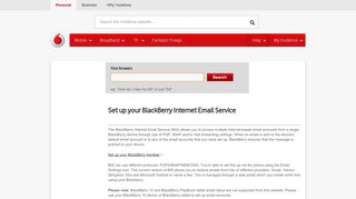 Set up your BlackBerry Internet Email Service - Vodafone NZ