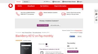 BlackBerry KEY2 - Device Details - Vodafone