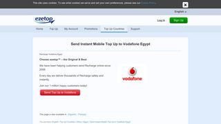 Top Up Vodafone Egypt - ezetop.com