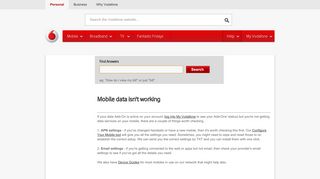 Mobile data isn't working - Vodafone NZ