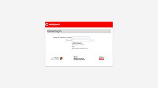 Vodacom email login - Screenshot for vodamail.co.za - Vodacom