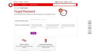 Forgot Password - Vodafone India - Login