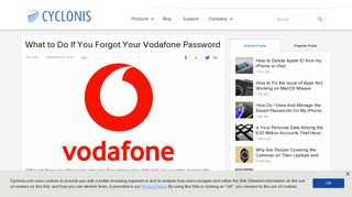 What to Do If You Forgot Your Vodafone Password - Cyclonis