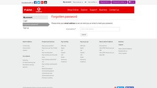 Forgotten password | My account | Airtel-Vodafone
