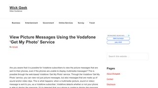 View Picture Messages Using the Vodafone 'Get My ... - Wick Geek