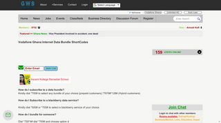 Vodafone Ghana Internet Data Bundle ShortCodes - GWS Online GH