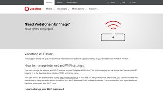 Vodafone Wi-Fi Hub Settings and Updates | Vodafone Australia